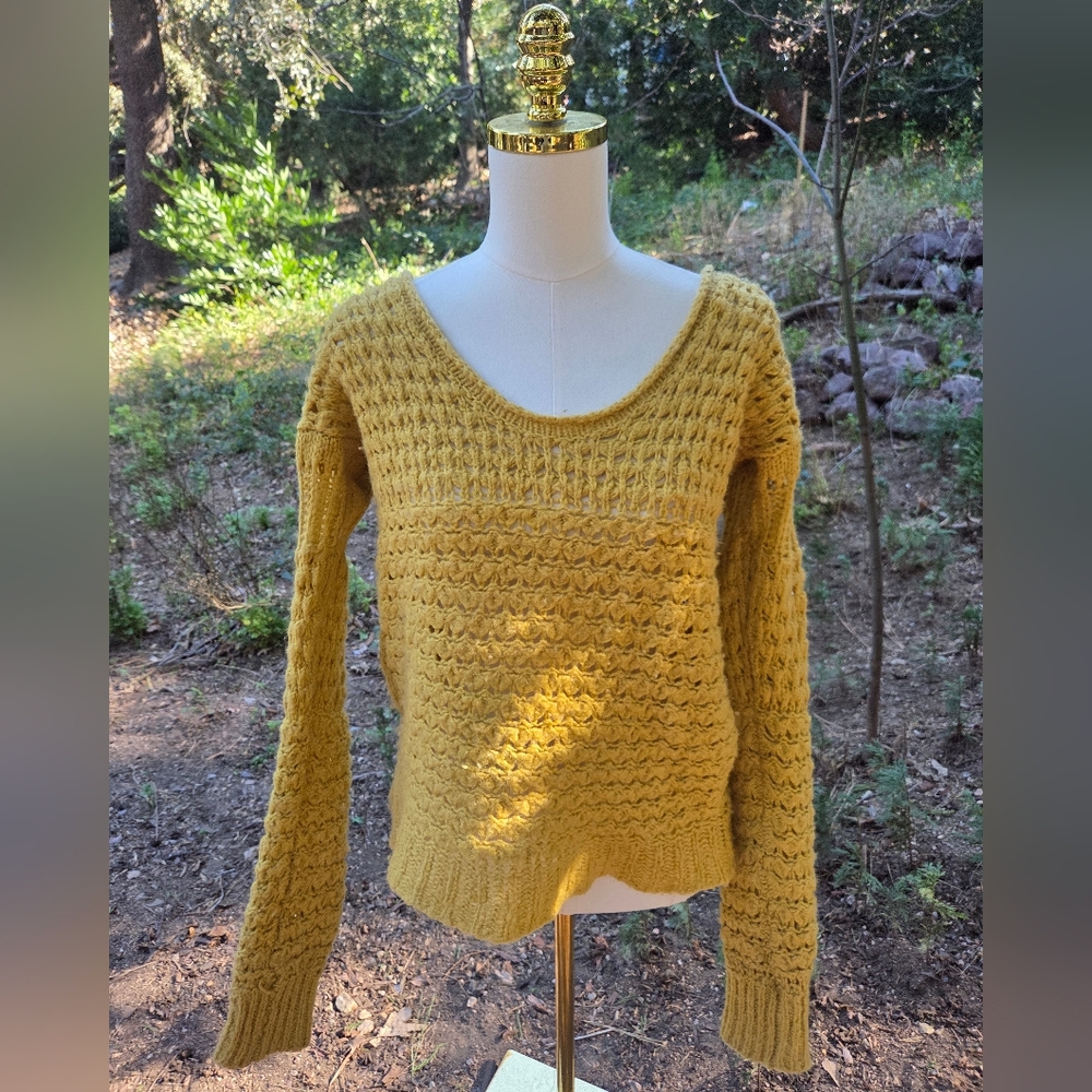 Free‎ People Cozy Mustard Knit Sweater